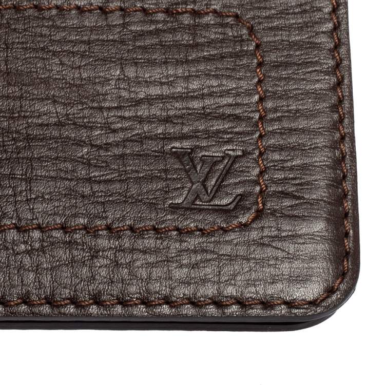 Pre Owned Louis Vuitton Coffee Utah Leather Pince Wallet