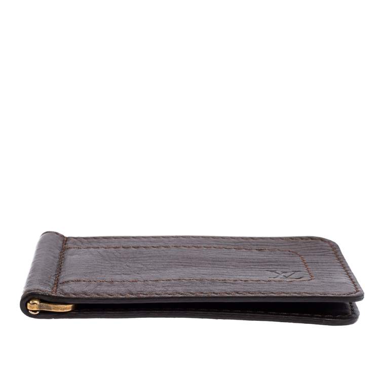 Pre Owned Louis Vuitton Coffee Utah Leather Pince Wallet