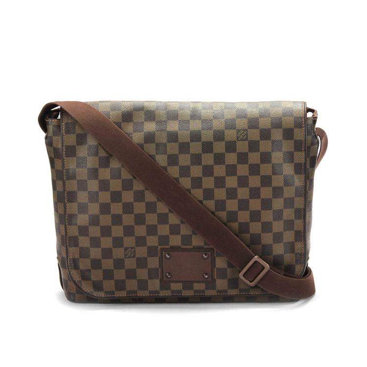 Pre Owned Louis Vuitton Brown Damier Ebene Canvas District MM Messenger Bag