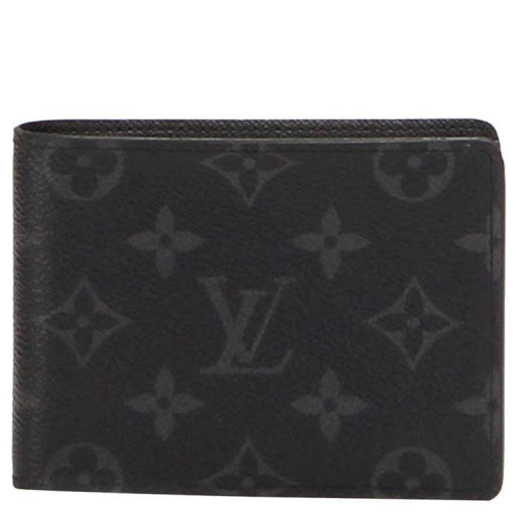 Pre Owned Louis Vuitton black Monogram canvas Eclipse Bifold Wallet