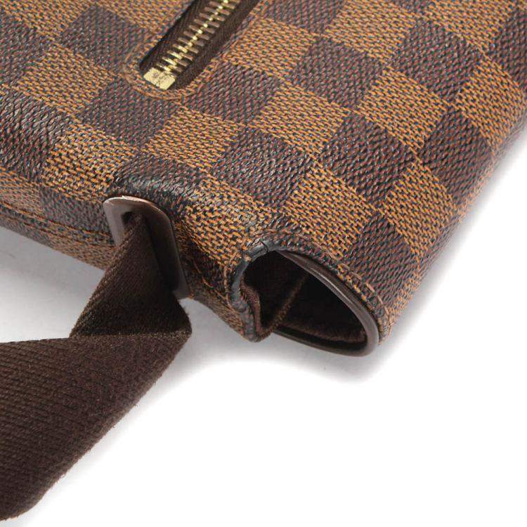 Pre Owned Louis Vuitton brown Damier Ebene canvas Brooklyn MM Bag