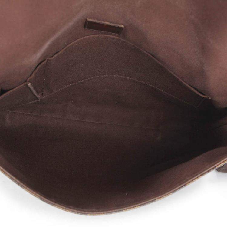 Pre Owned Louis Vuitton brown Damier Ebene canvas Brooklyn MM Bag