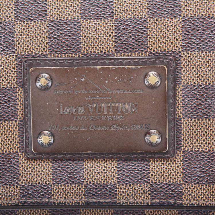 Pre Owned Louis Vuitton brown Damier Ebene canvas Brooklyn MM Bag