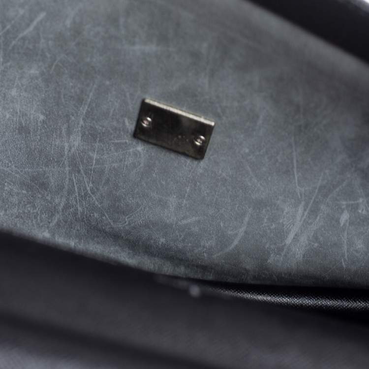 Pre Owned Louis Vuitton Black Taiga Leather Porte Document Angara Briefcase