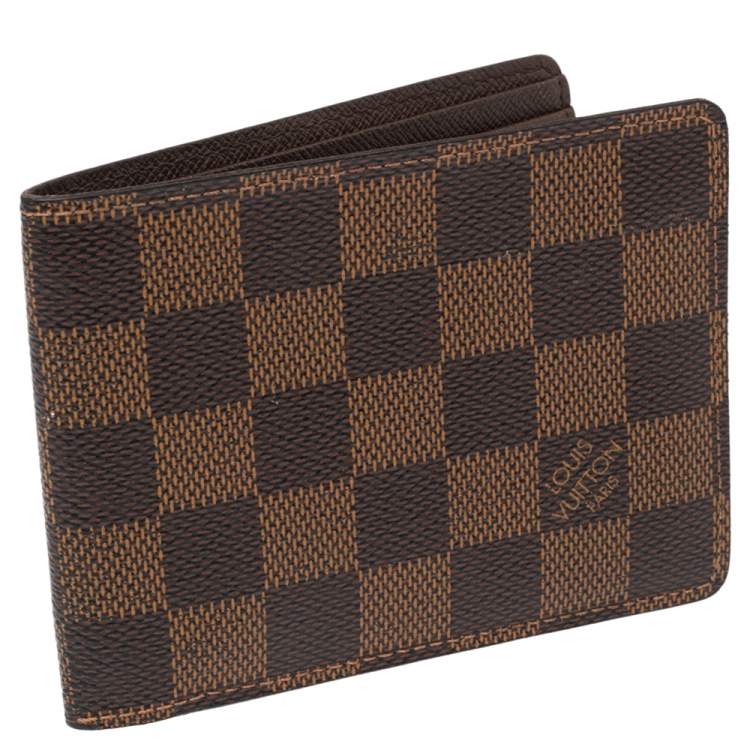 Pre Owned Louis Vuitton Damier Ebene Canvas Multiple Bifold Wallet