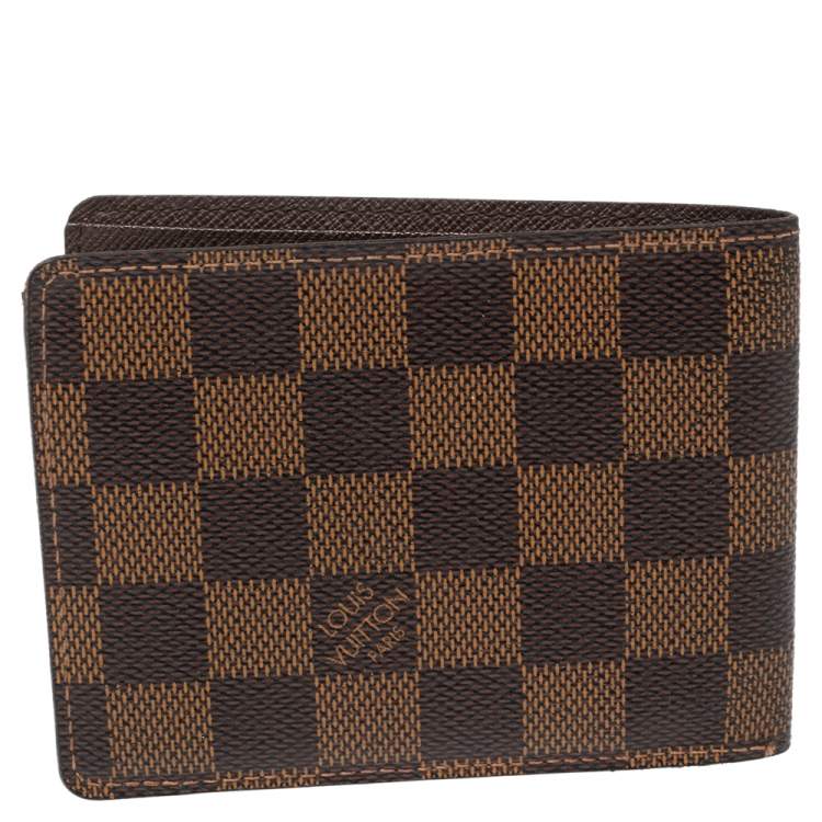 Pre Owned Louis Vuitton Damier Ebene Canvas Multiple Bifold Wallet