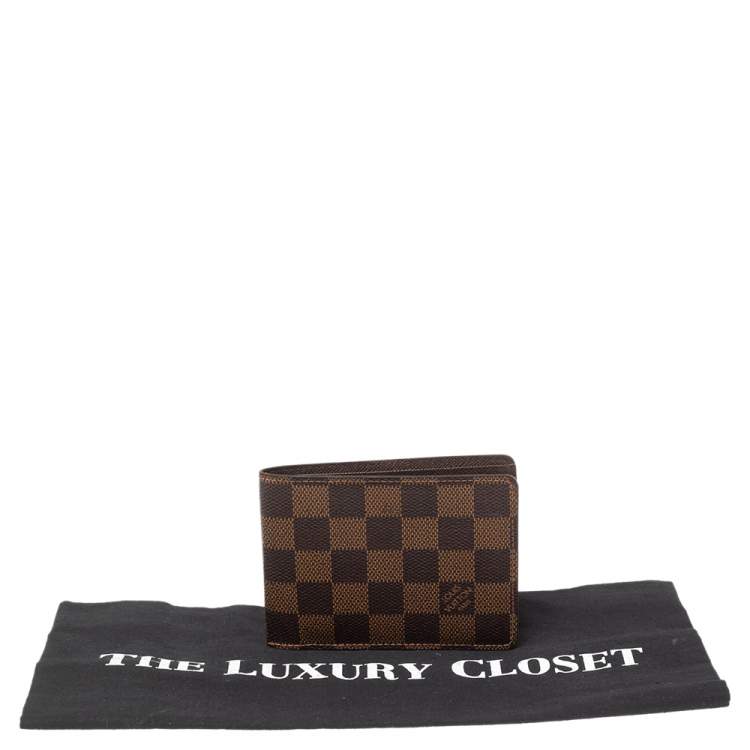 Pre Owned Louis Vuitton Damier Ebene Canvas Multiple Bifold Wallet