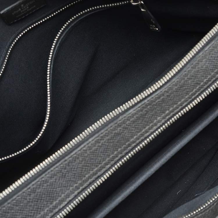 Pre Owned Louis Vuitton Ardoise Taiga Leather Porte Documents Business Briefcase Bag