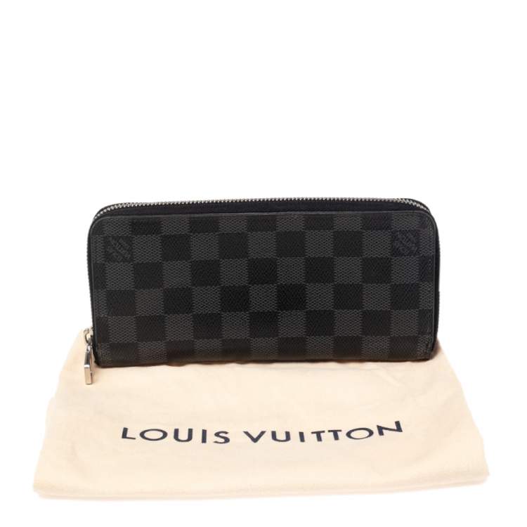 Pre Owned Louis Vuitton Damier Graphite Canvas Zippy Vertical Wallet