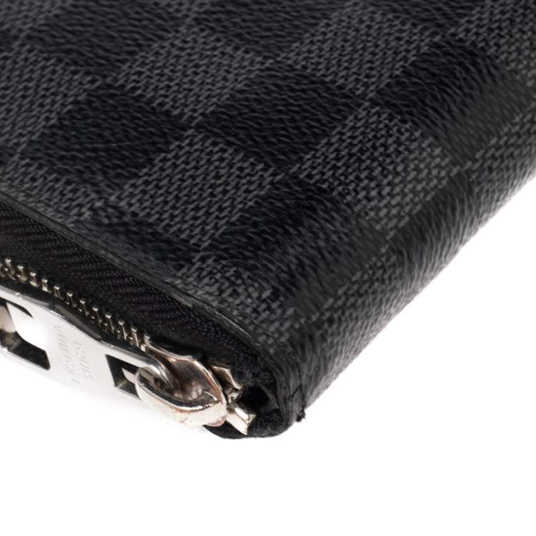 Pre Owned Louis Vuitton Damier Graphite Canvas Zippy Vertical Wallet