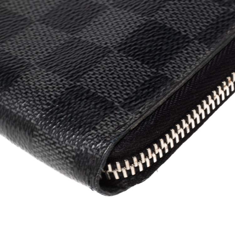 Pre Owned Louis Vuitton Damier Graphite Canvas Zippy Vertical Wallet