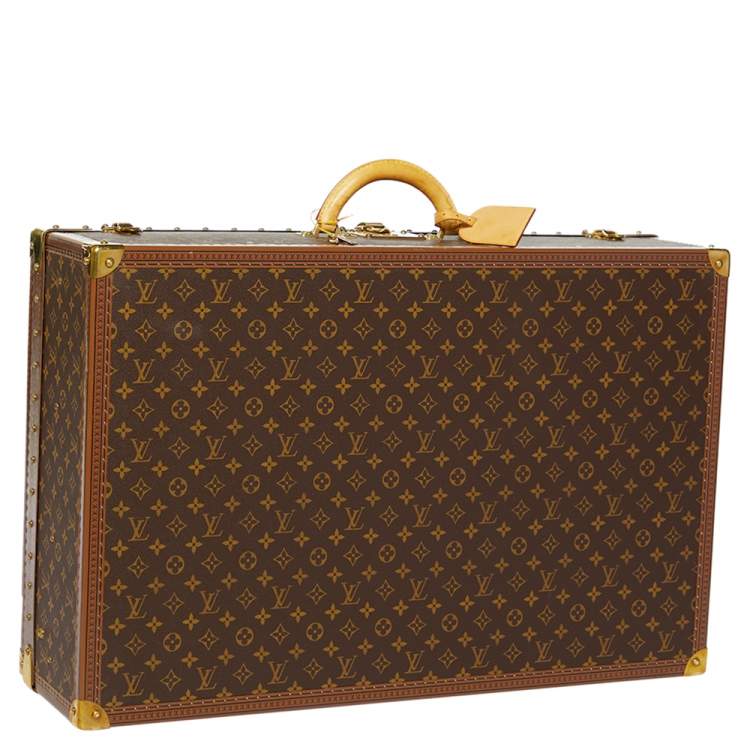Pre Owned Louis Vuitton Monogram Canvas Alzer Trunk Suitcase 75
