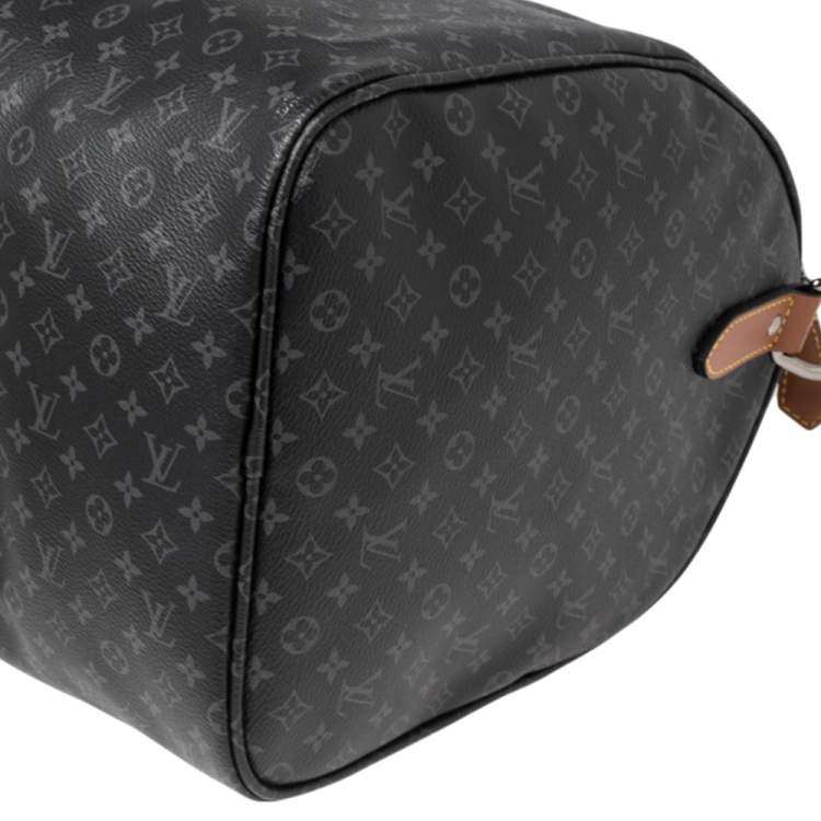 Pre Owned Louis Vuitton Monogram Eclipse Canvas Patchwork Keepall Bandouliere 50 Bag