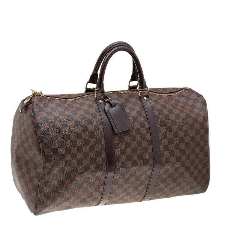 Pre Owned Louis Vuitton Damier Ebene Canvas Keepall 50 Bag