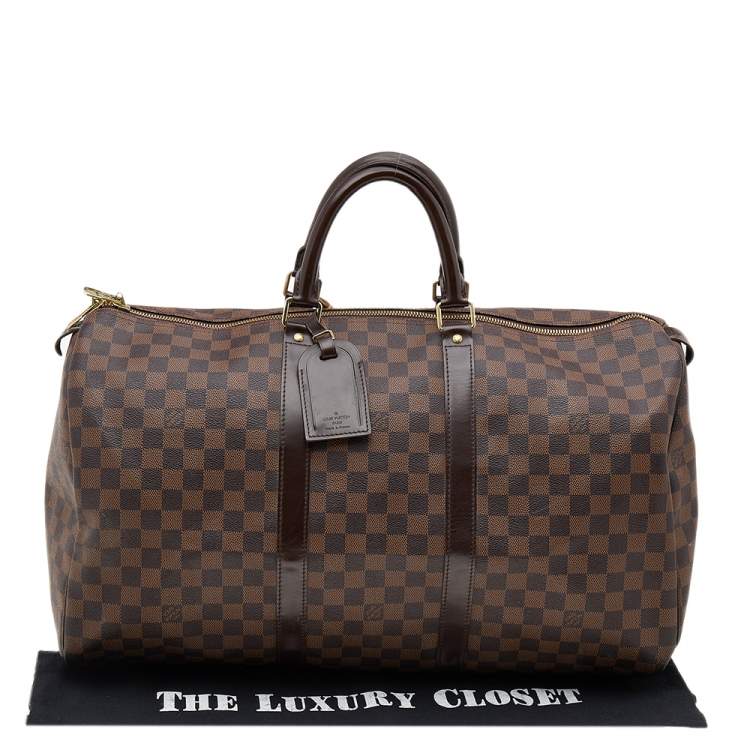 Pre Owned Louis Vuitton Damier Ebene Canvas Keepall 50 Bag