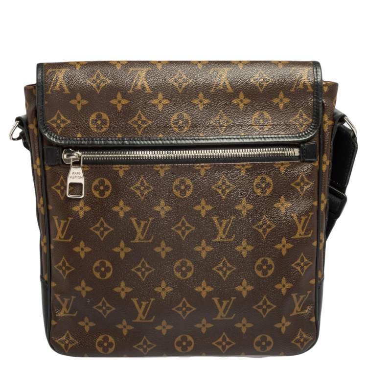 Pre Owned Louis Vuitton Monogram Macassar Canvas Bass MM Messenger Bag