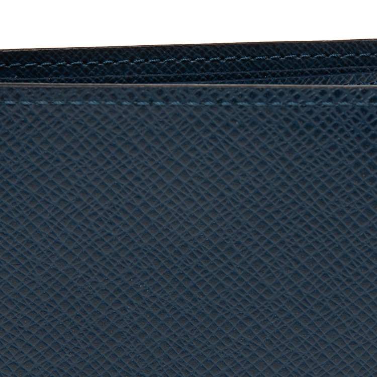 Pre Owned Louis Vuitton Blue Taiga Leather Multiple Wallet