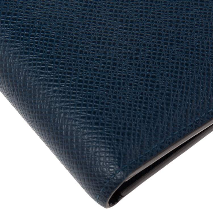 Pre Owned Louis Vuitton Blue Taiga Leather Multiple Wallet