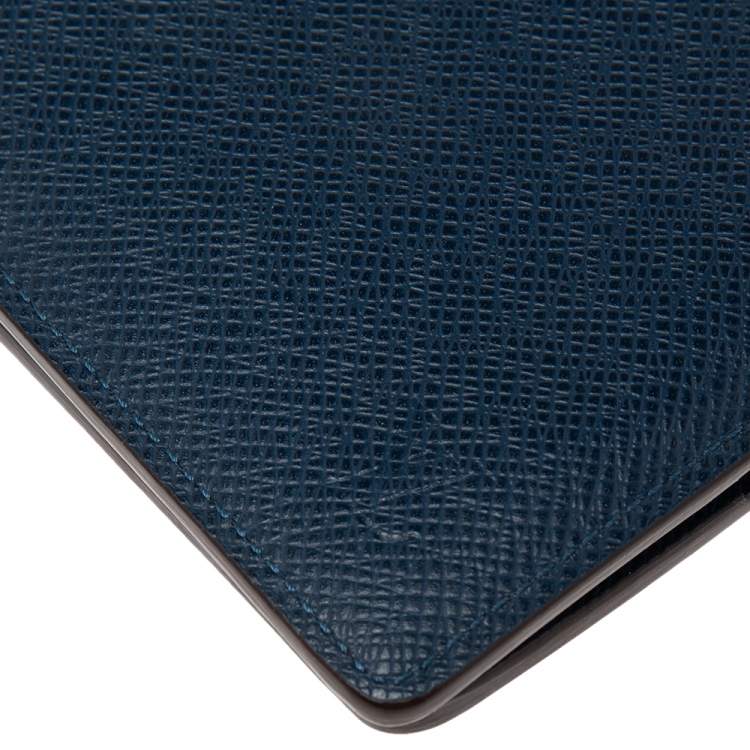Pre Owned Louis Vuitton Blue Taiga Leather Multiple Wallet