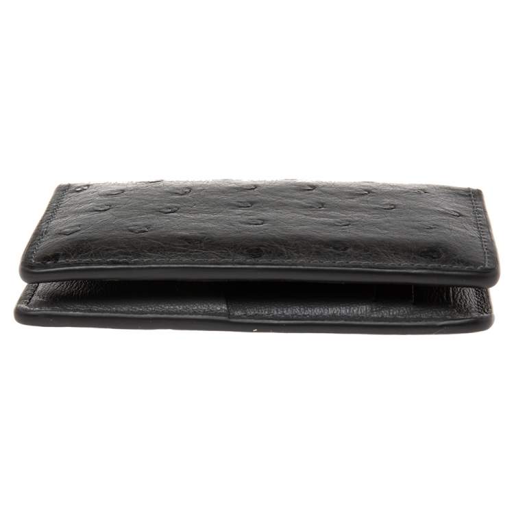 Pre Owned Louis Vuitton Grey Ostrich Pocket Organizer