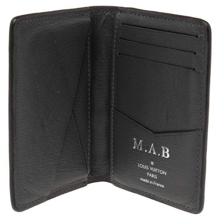 Pre Owned Louis Vuitton Grey Ostrich Pocket Organizer