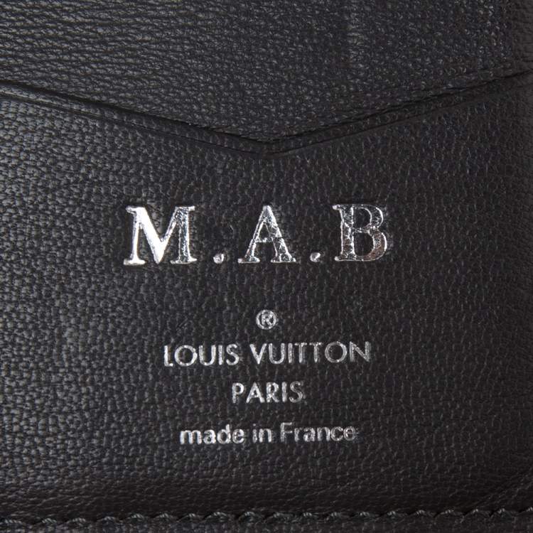Pre Owned Louis Vuitton Grey Ostrich Pocket Organizer
