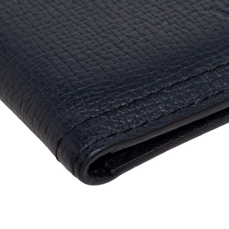 Pre Owned Louis Vuitton Navy Blue Leather Pocket Organizer 