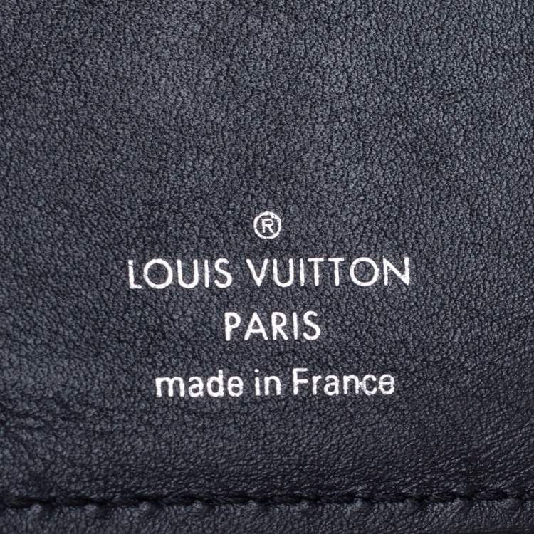 Pre Owned Louis Vuitton Navy Blue Leather Pocket Organizer 