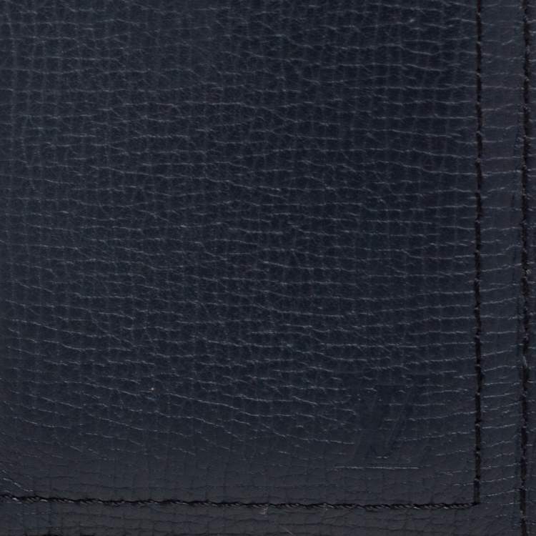 Pre Owned Louis Vuitton Navy Blue Leather Pocket Organizer 