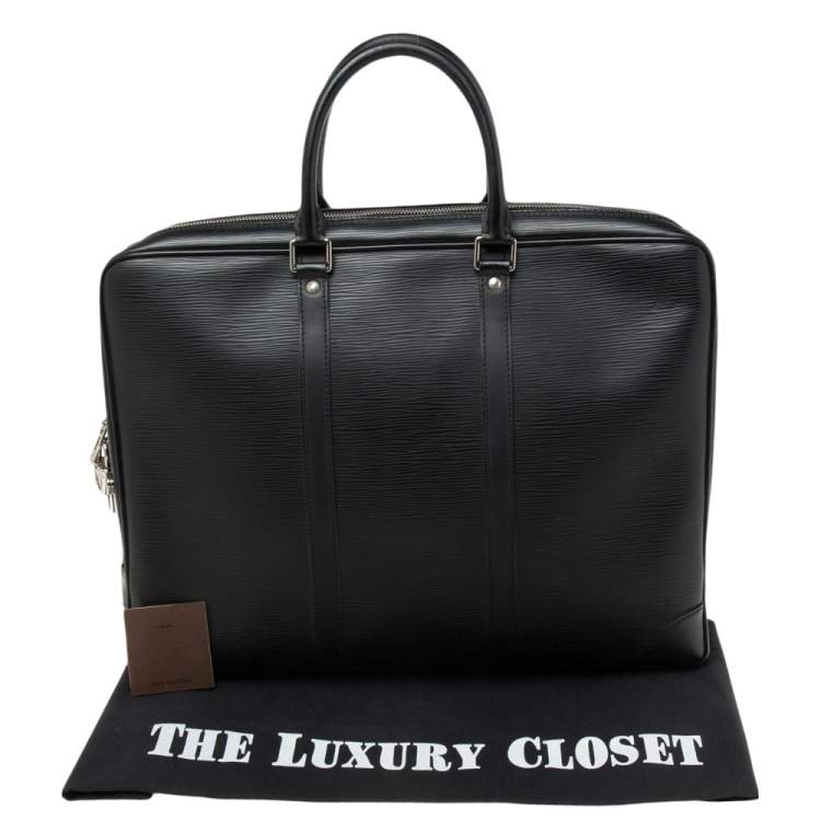 Pre Owned Louis Vuitton Black Epi Leather Porte Documents Voyage Briefcase