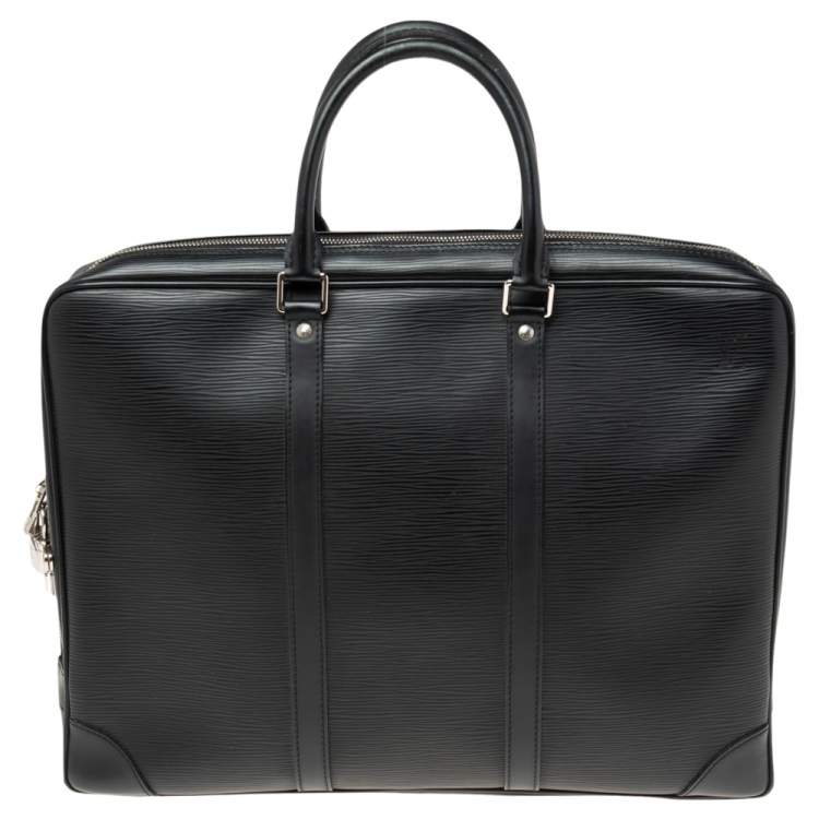 Louis Vuitton Black Epi Leather Porte Documents Voyage Briefcase Louis  Vuitton