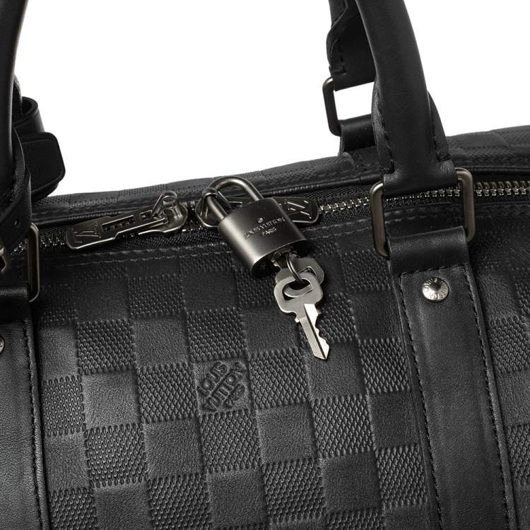 Pre Owned Louis Vuitton Damier Infini Leather Keepall Bandouliere 55 Bag
