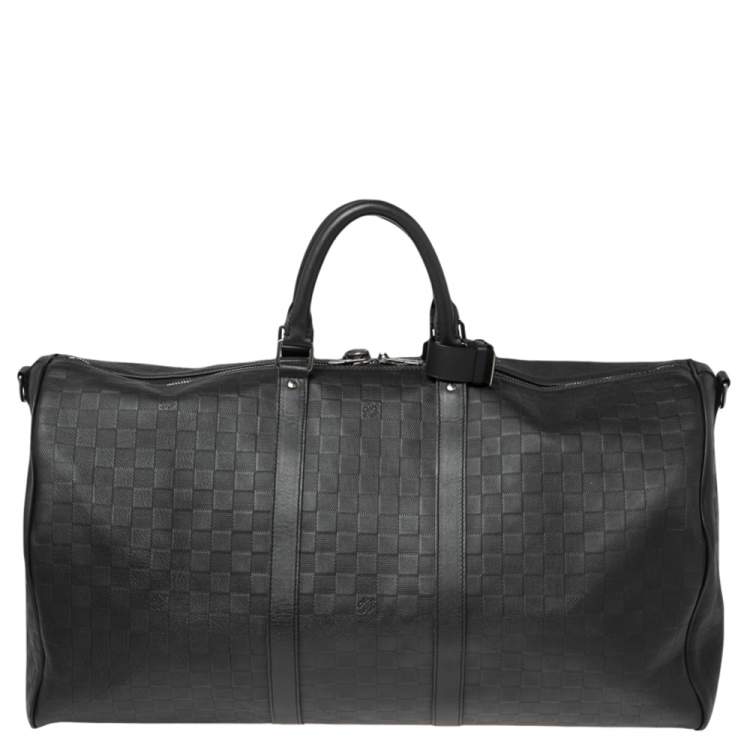 Pre Owned Louis Vuitton Damier Infini Leather Keepall Bandouliere 55 Bag