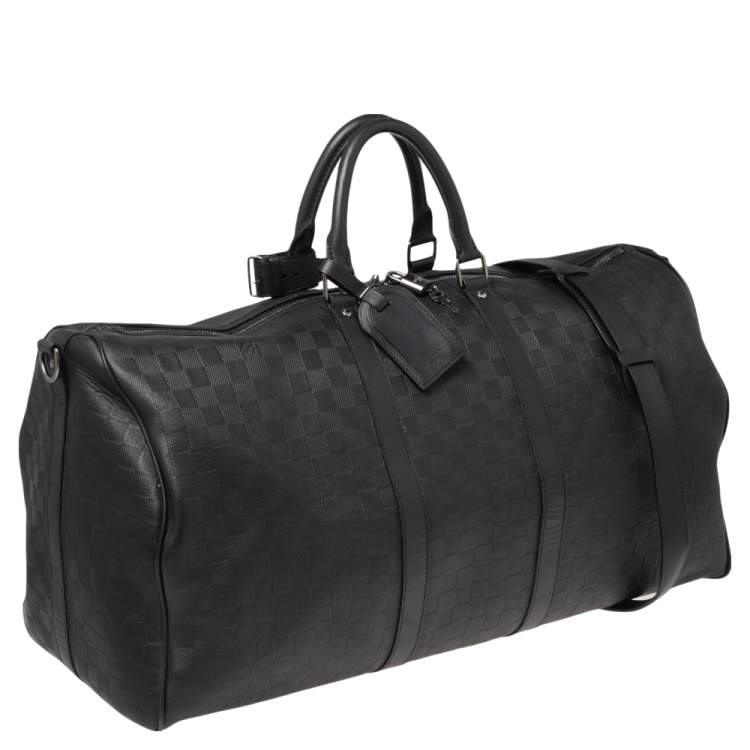 Pre Owned Louis Vuitton Damier Infini Leather Keepall Bandouliere 55 Bag
