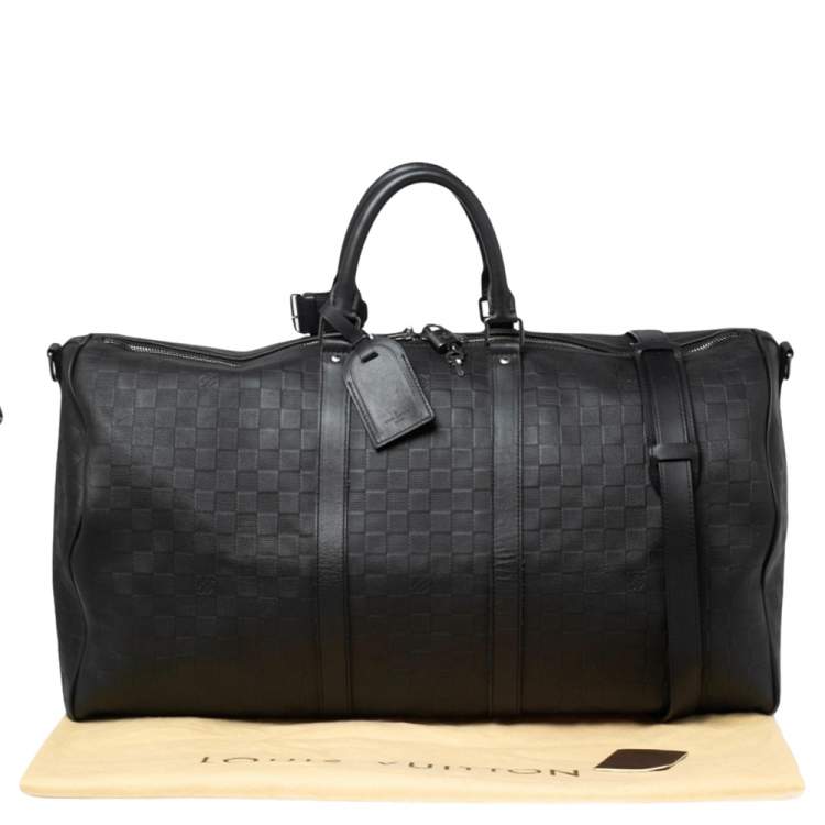 Pre Owned Louis Vuitton Damier Infini Leather Keepall Bandouliere 55 Bag