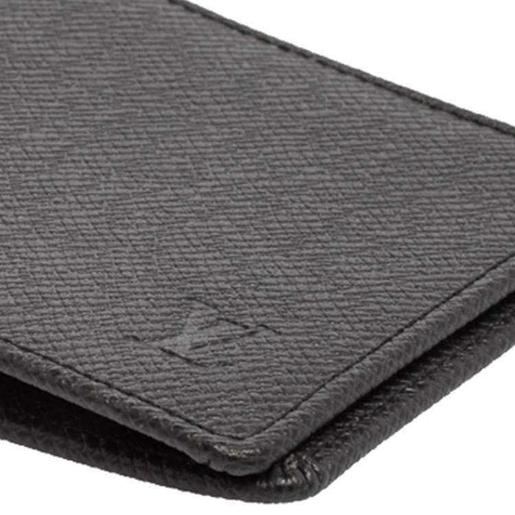 Pre Owned Louis Vuitton Black Taiga Leather Bifold Compact Wallet