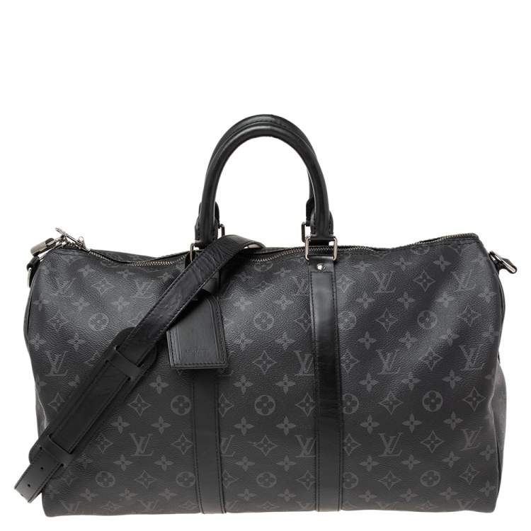 Pre Owned Louis Vuitton Graphite Monogram Canvas Keepall Bandouliere 45