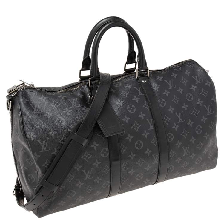 Pre Owned Louis Vuitton Graphite Monogram Canvas Keepall Bandouliere 45