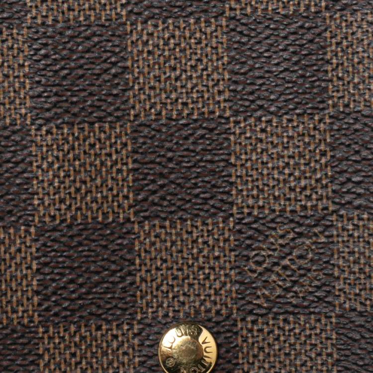 Pre Owned Louis Vuitton Brown Damier Ebene Canvas ID Card Lanyard Holder