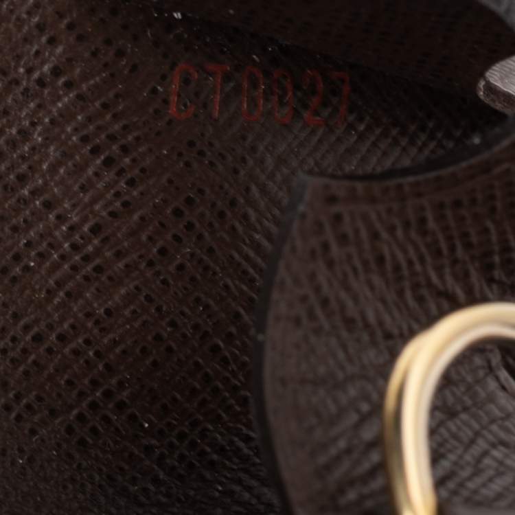 Pre Owned Louis Vuitton Brown Damier Ebene Canvas ID Card Lanyard Holder