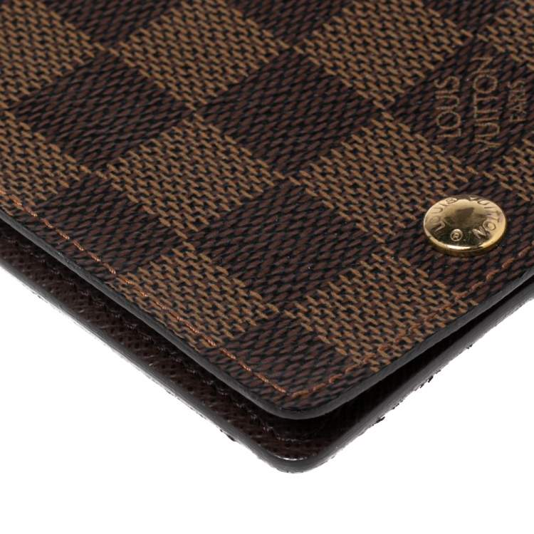 Pre Owned Louis Vuitton Brown Damier Ebene Canvas ID Card Lanyard Holder