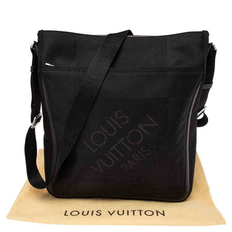 Pre Owned Louis Vuitton Black Damier Geant Canvas Vertical Messenger Bag