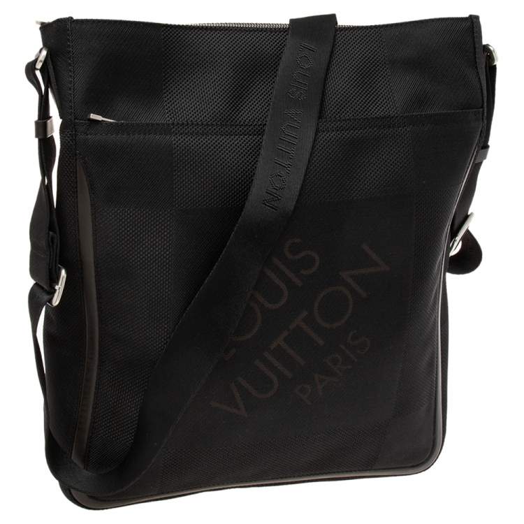 Pre Owned Louis Vuitton Black Damier Geant Canvas Vertical Messenger Bag