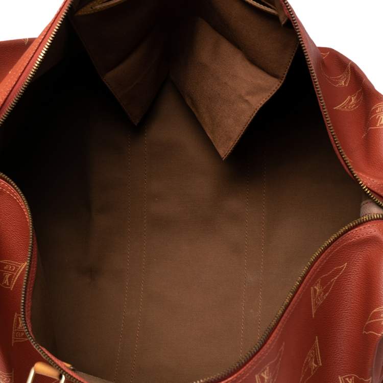 Pre Owned Louis Vuitton Red Coated Canvas America's Cup 1995 Duffle Bag