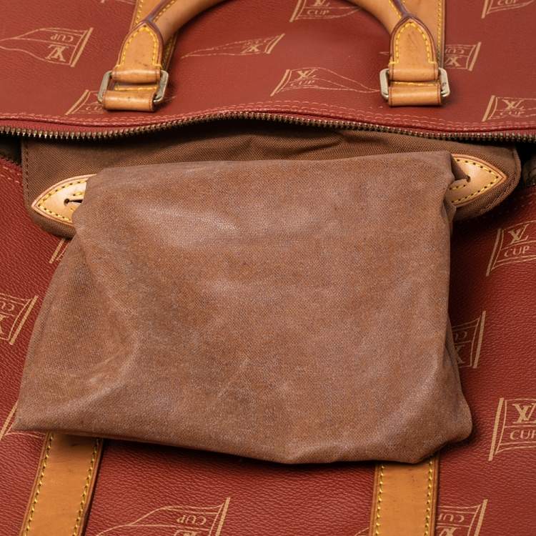 Pre Owned Louis Vuitton Red Coated Canvas America's Cup 1995 Duffle Bag