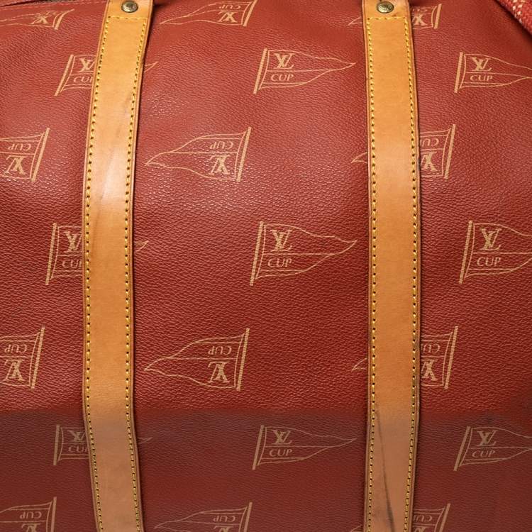 Pre Owned Louis Vuitton Red Coated Canvas America's Cup 1995 Duffle Bag