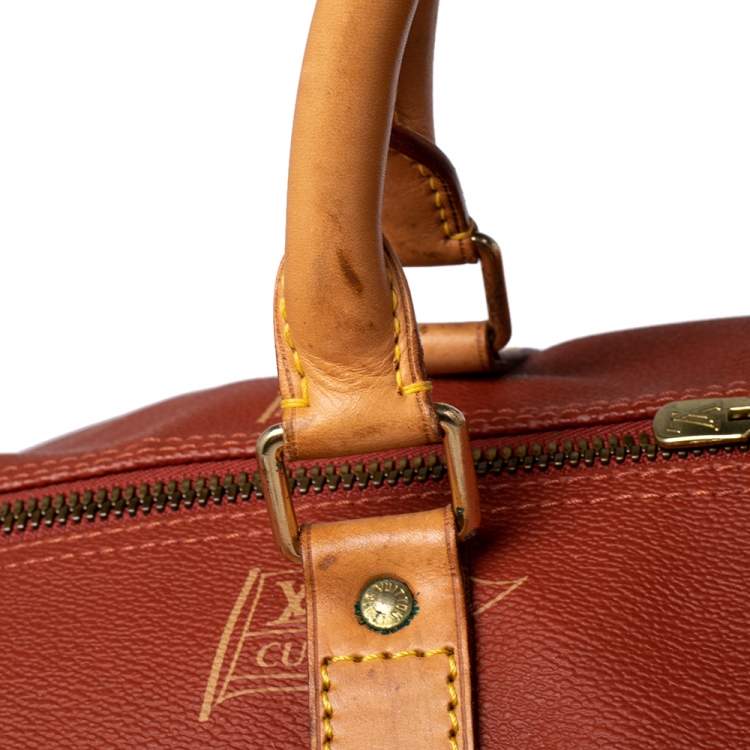 Pre Owned Louis Vuitton Red Coated Canvas America's Cup 1995 Duffle Bag