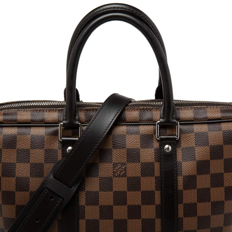 Pre Owned Louis Vuitton Damier Ebene Canvas Porte Documents Voyage PM Bag