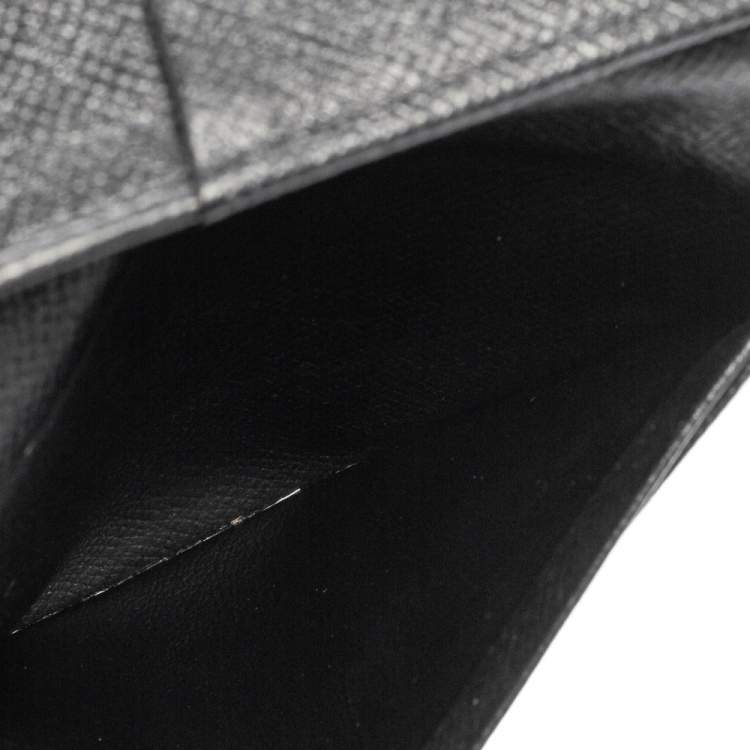 Pre Owned Louis Vuitton Black Taiga Leather Pocket Organizer 