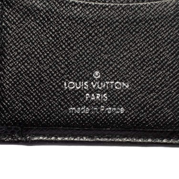 Pre Owned Louis Vuitton Black Taiga Leather Pocket Organizer 
